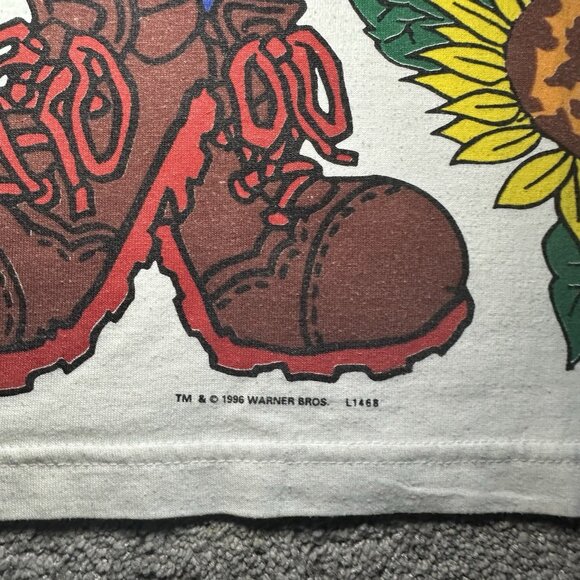 Vintage 1995 Looney Tunes Tweety Bird Sunflower Shirt Size XL - Picture 6 of 12